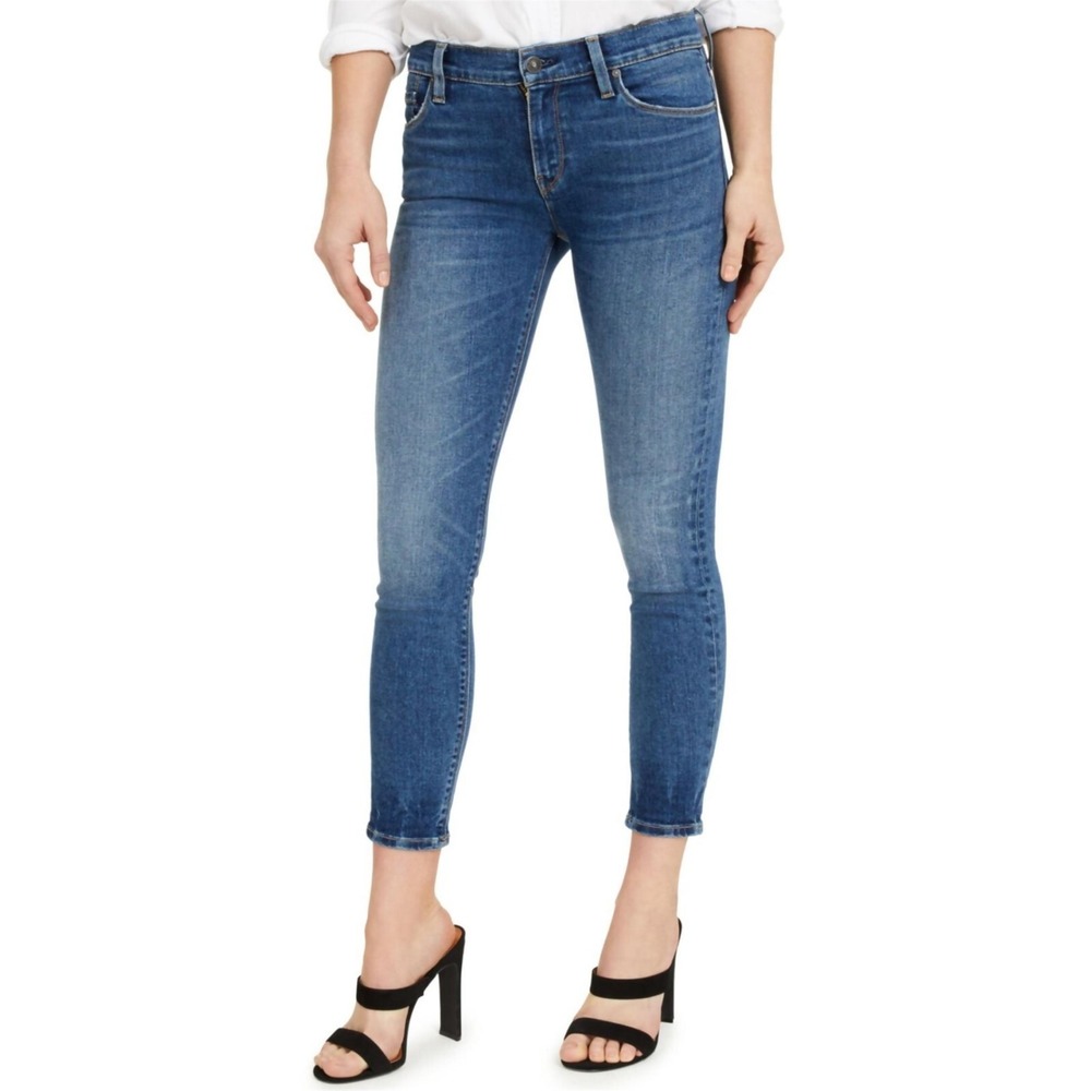 Hudson Nico Super Skinny Jeans Womens Size 27 Blue Mid Rise Stretch Denim Crop‎